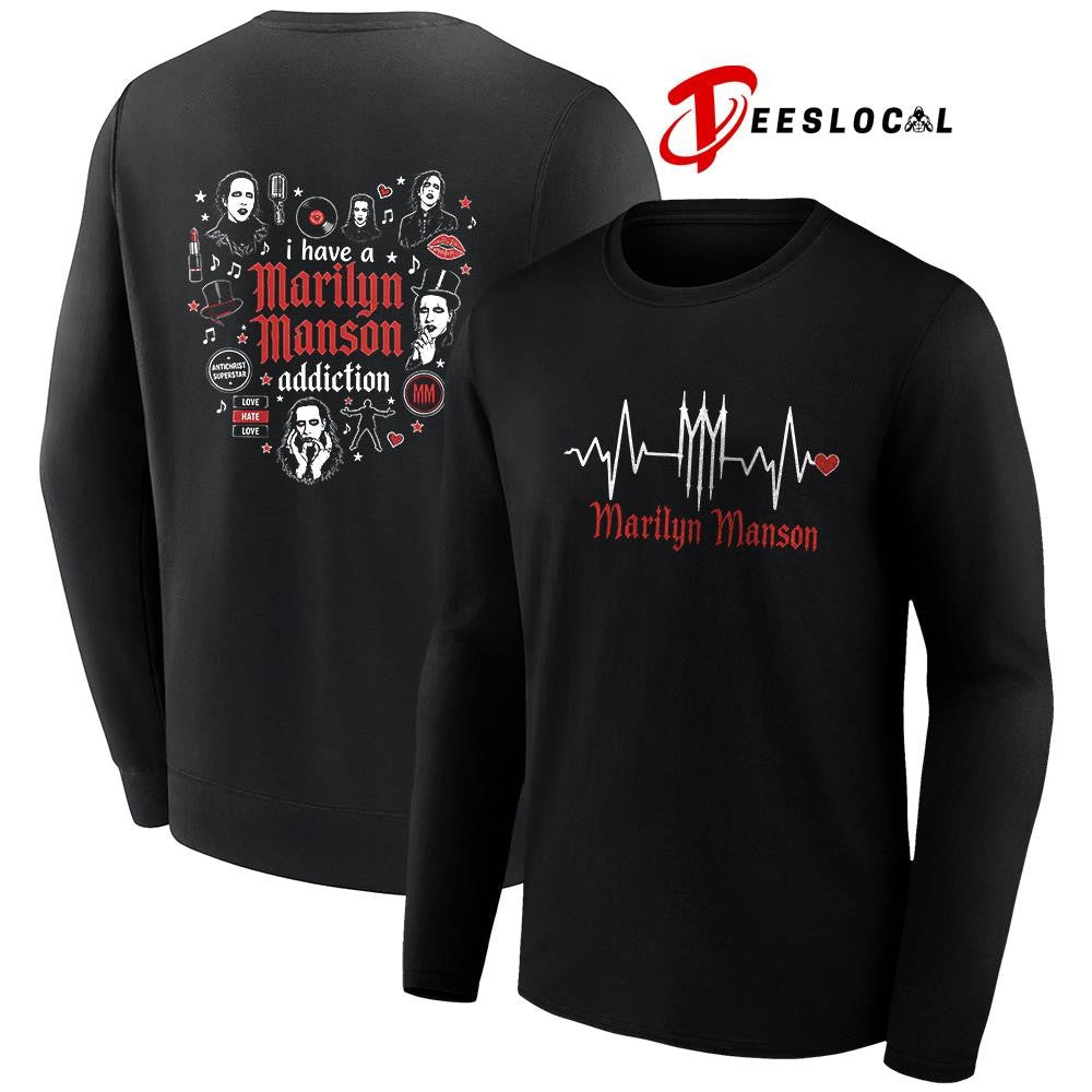 I have a Marilyn Manson addiction heartbeat signs shirt Unisex
