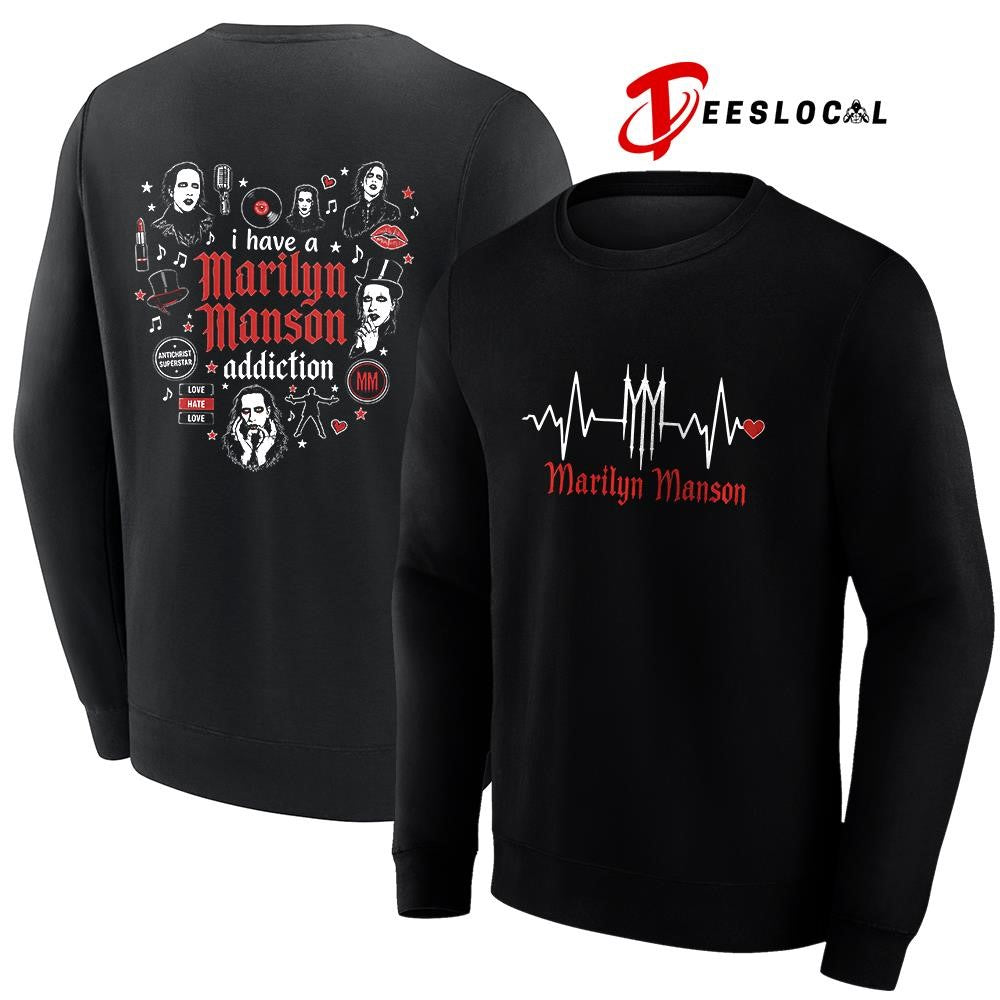 I have a Marilyn Manson addiction heartbeat signs shirt Unisex