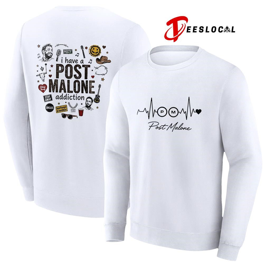 I have a Post Malone addiction heartbeat signs shirt Unisex