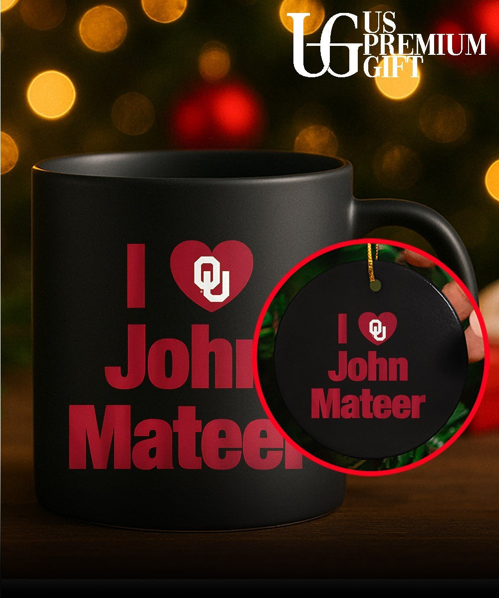 I heart John Mateer Oklahoma Sooners football logo shirt Unisex