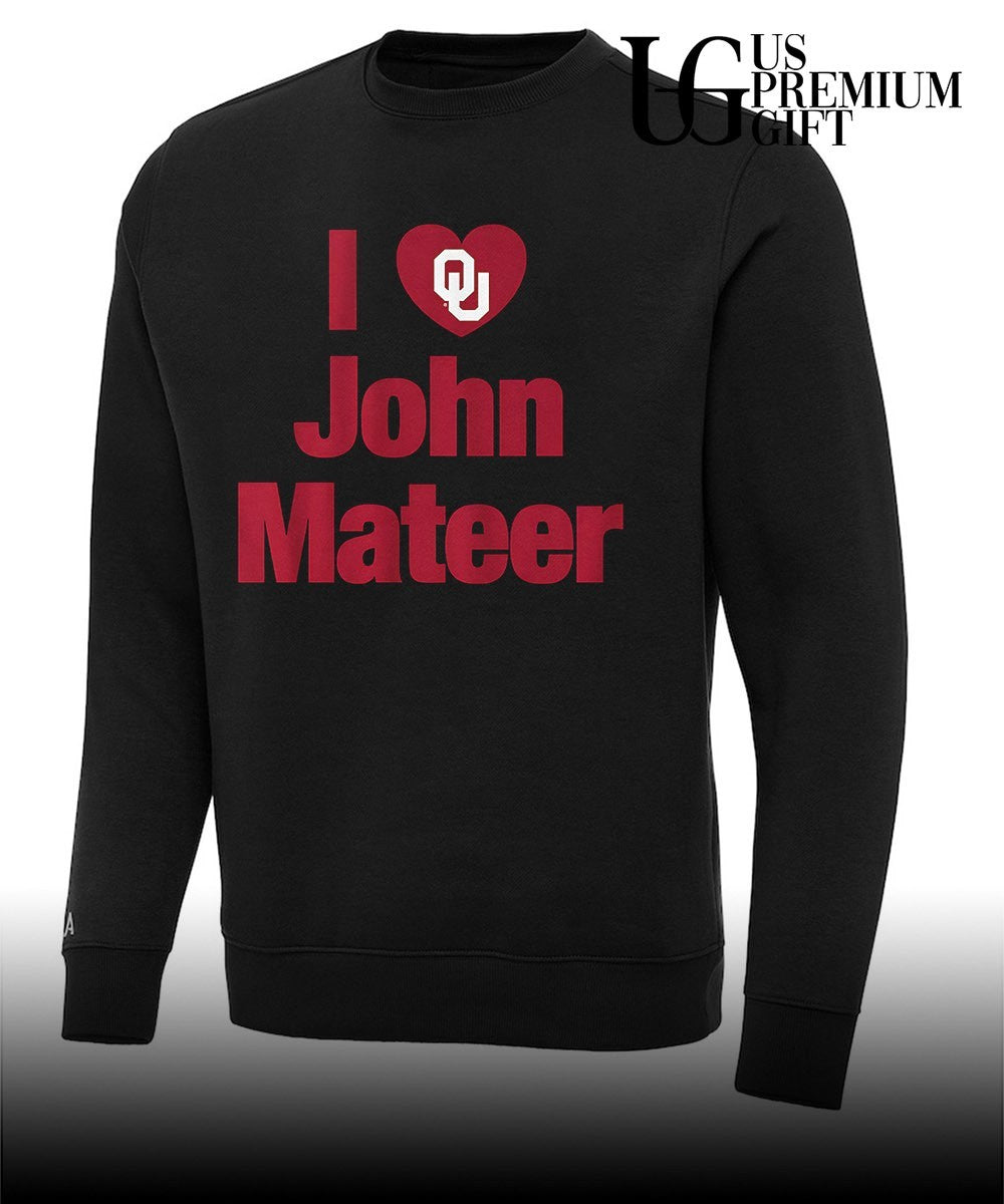 I heart John Mateer Oklahoma Sooners football logo shirt Unisex