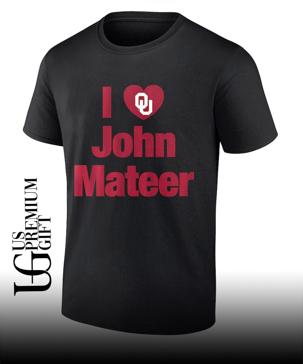 I heart John Mateer Oklahoma Sooners football logo shirt Unisex