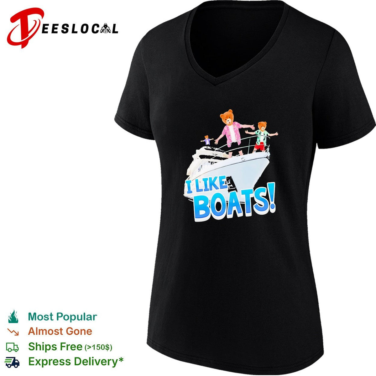 I like boats bears on yacht shirt Unisex