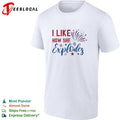 I like how she explodes Fourth of July fireworks red white blue white shirt Unisex