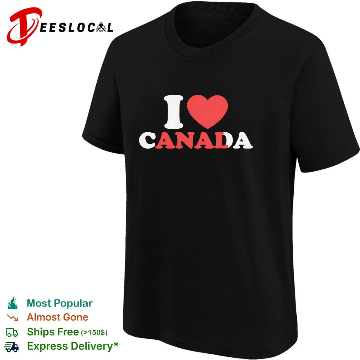 I love Canada heart shirt Unisex