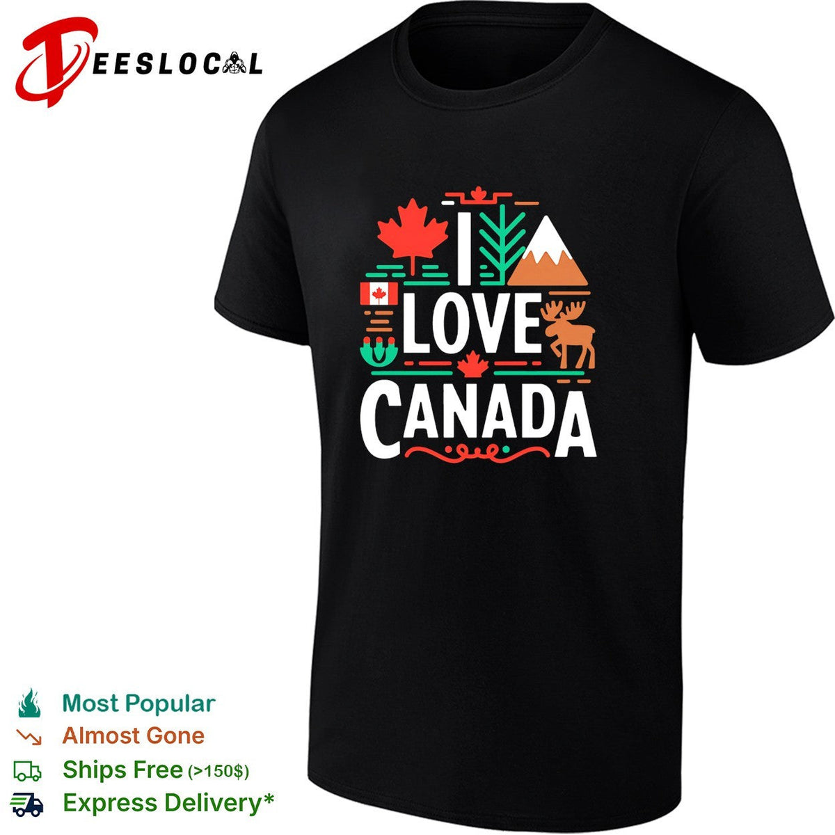 I love Canada maple leaf moose shirt Unisex