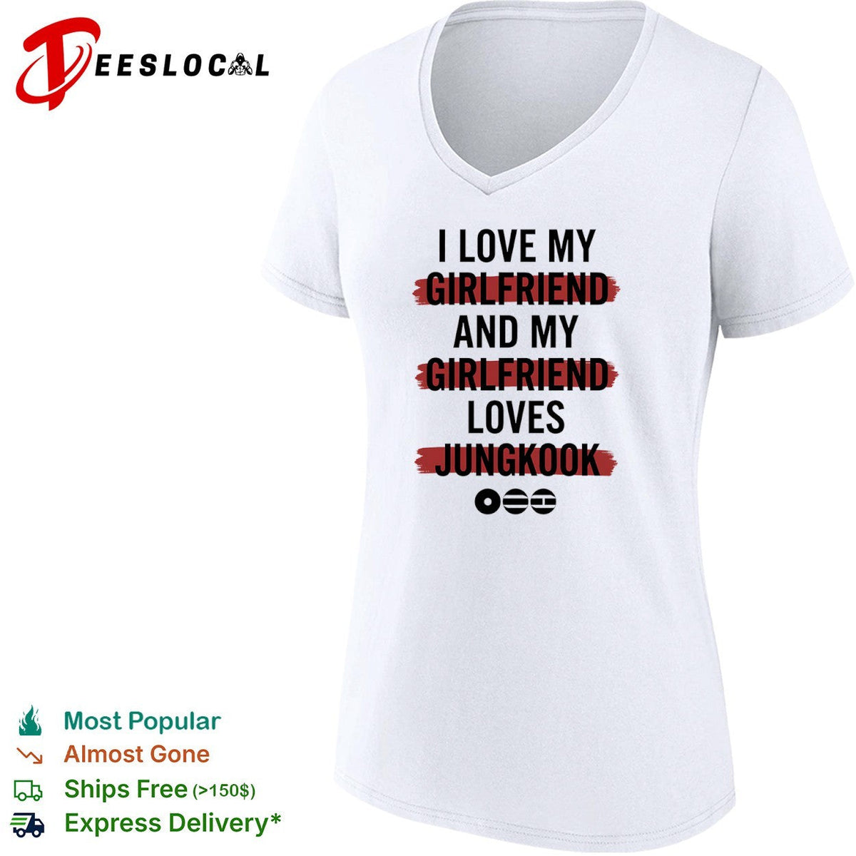 I love my girlfriend and my girlfriend loves Jungkook BTS music shirt Unisex