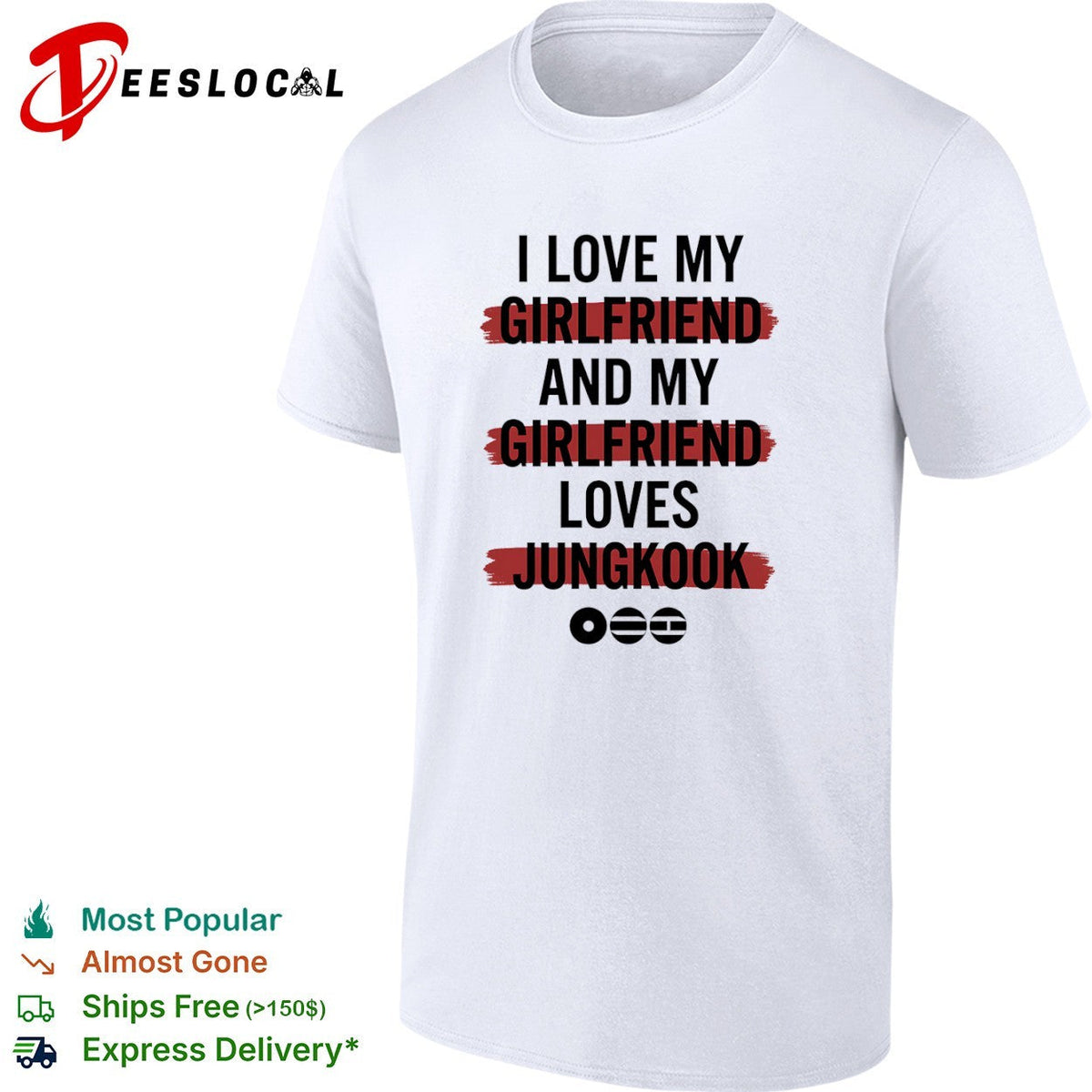I love my girlfriend and my girlfriend loves Jungkook BTS music shirt Unisex