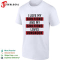 I love my girlfriend and my girlfriend loves Jungkook bold red lettering shirt Unisex