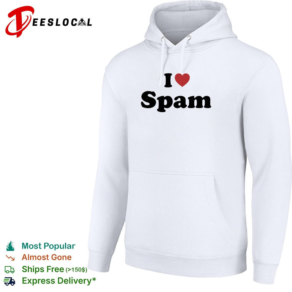 I love spam funny humor heart shape shirt Unisex