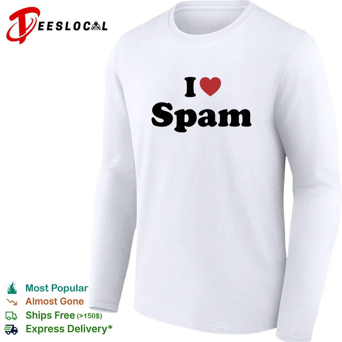 I love spam funny humor heart shape shirt Unisex