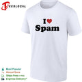 I love spam funny humor heart shape shirt Unisex
