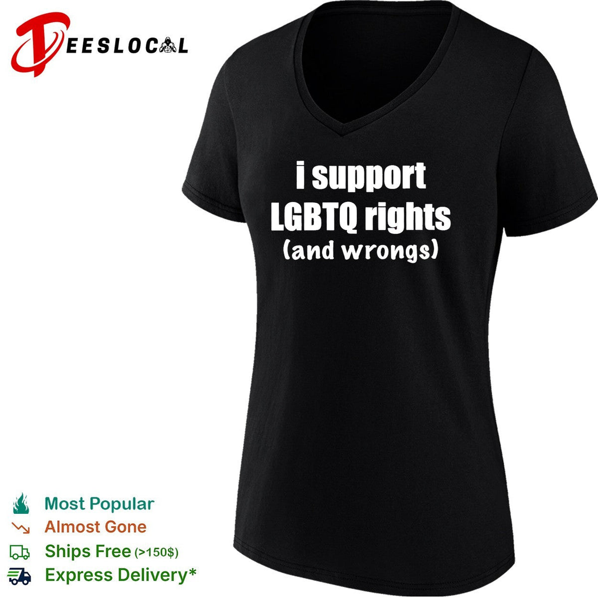 I support LGBTQ rights and wrongs Pride Month shirt Unisex