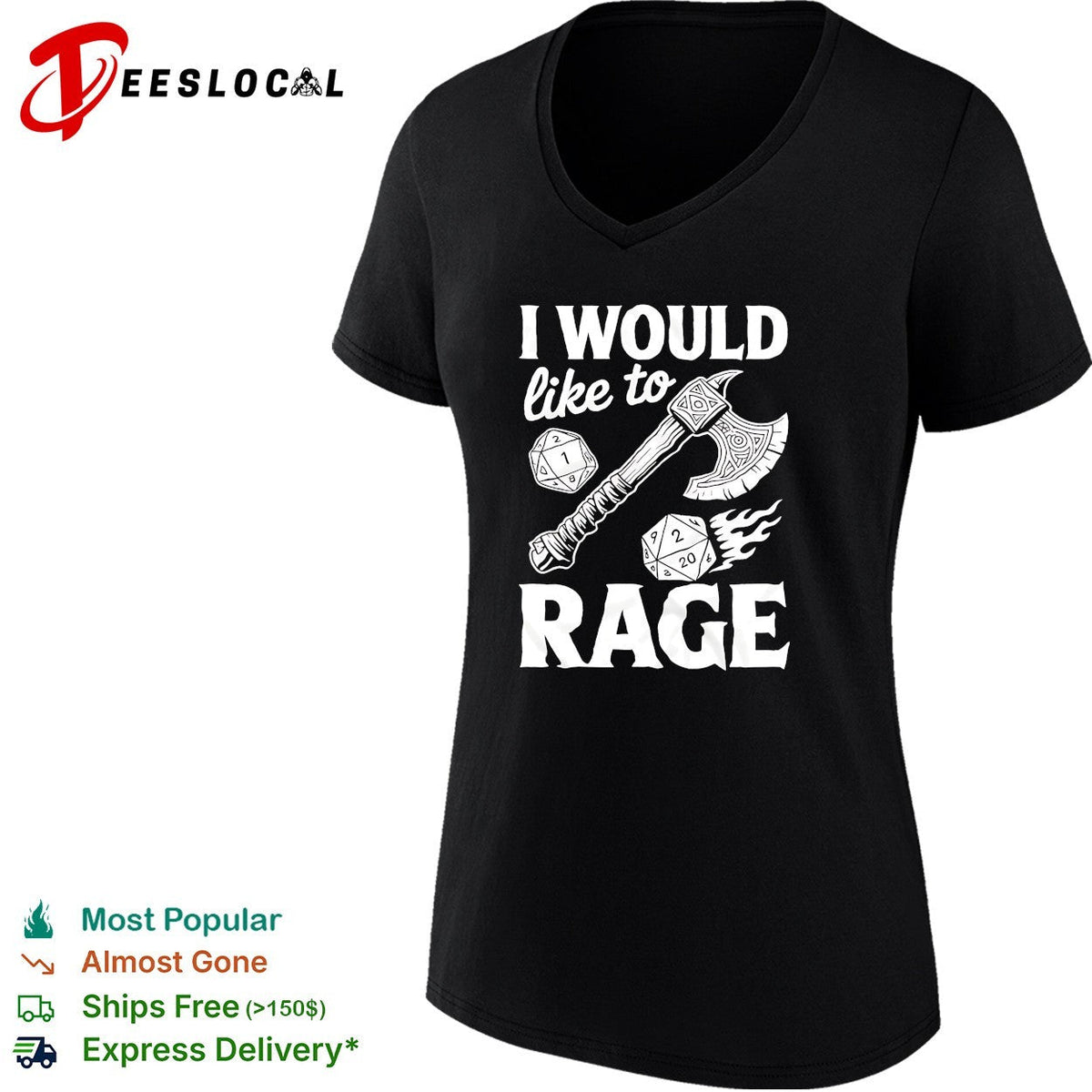 I would like to rage Dungeons Dragons funny gamer shirt Unisex