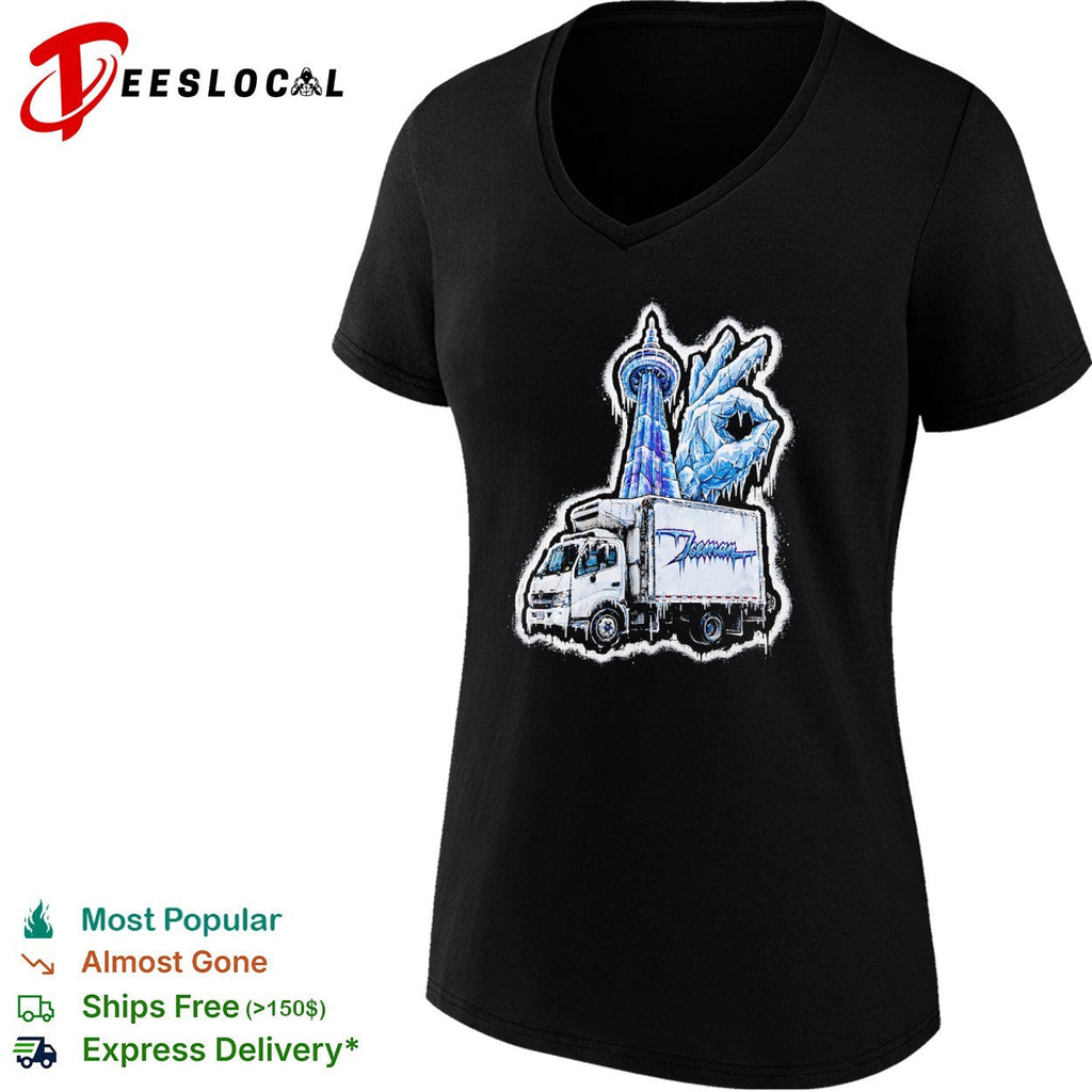 Iceman Toronto CN Tower ok hand sign frozen ice delivery truck streetwear shirt Unisex