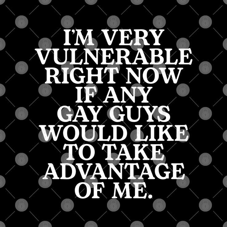 I’m Very Vulnerable If Any Gay Guys Would Like To Take Advantage Of Me Shirt Unisex