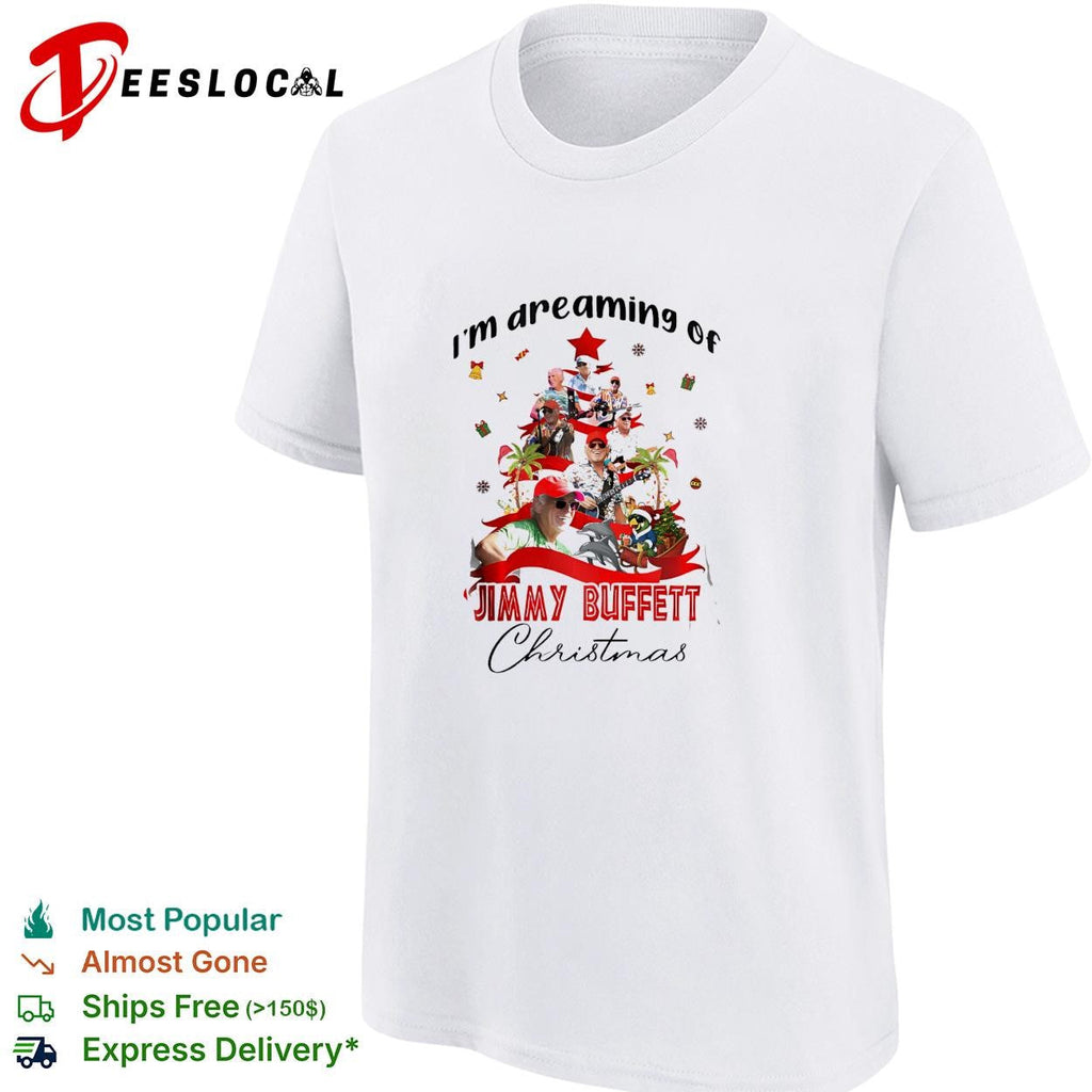 I’m dreaming of a Jimmy Buffett Christmas musician collage parrot poster shirt Unisex