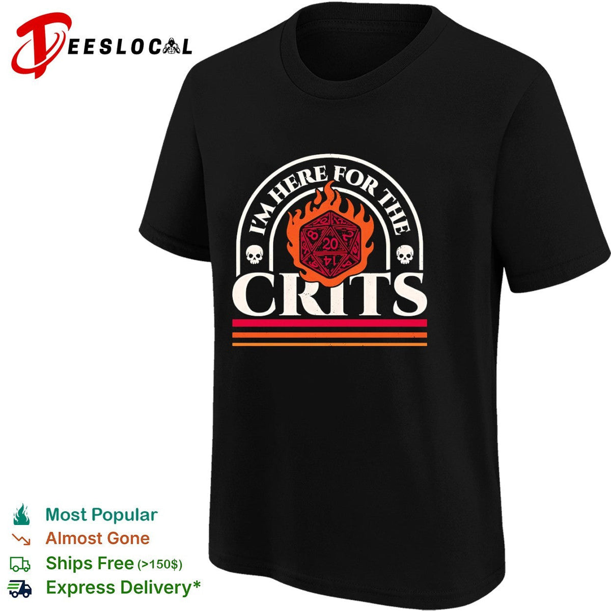 I’m here for the crits Dungeons and Dragons shirt Unisex