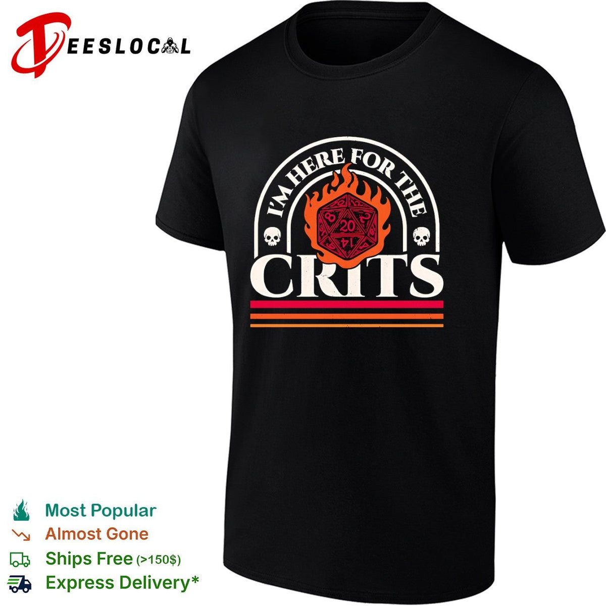 I’m here for the crits Dungeons and Dragons shirt Unisex