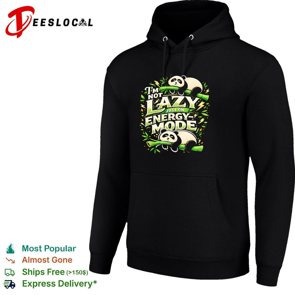 I’m not lazy just on energy mode panda bamboo funny graphic shirt Unisex