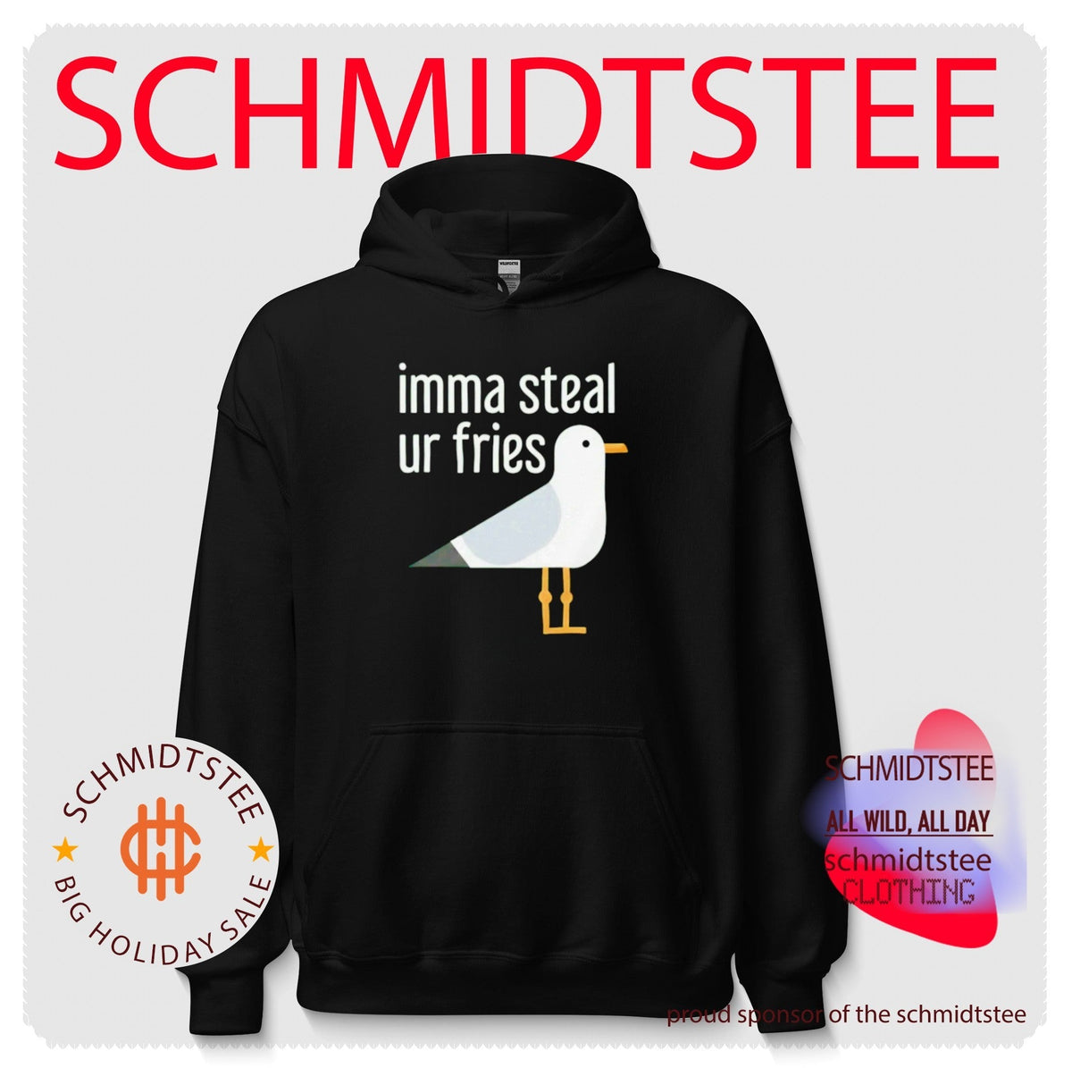 Imma Steal Ur Fries Seagull funny bird beach humor shirt Unisex