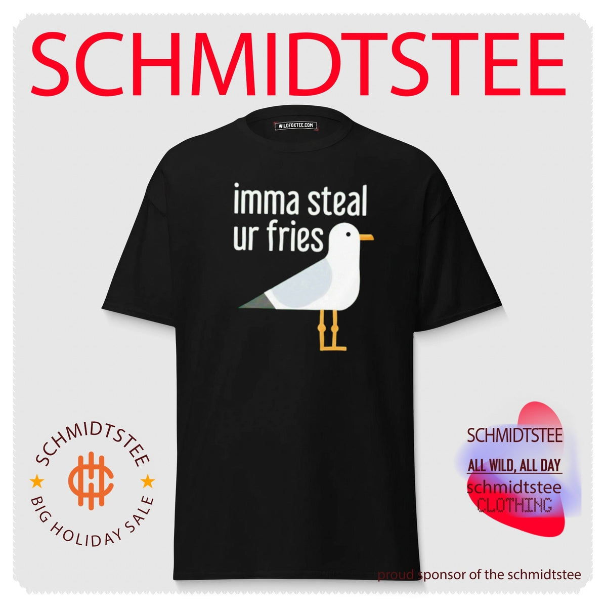 Imma Steal Ur Fries Seagull funny bird beach humor shirt Unisex