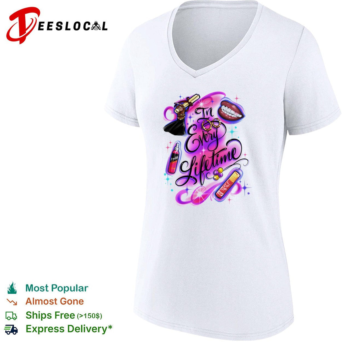 In Every Lifetime Pimp It Up Gold Lip Glow Graduation Black Girl Magic Aesthetic shirt Unisex