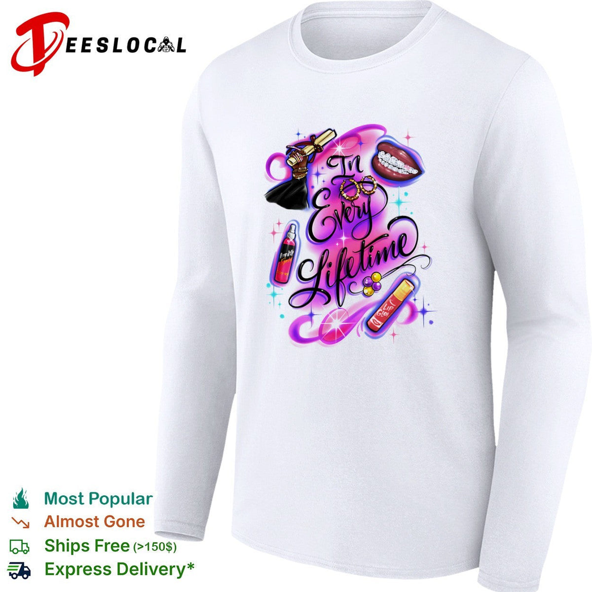 In Every Lifetime Pimp It Up Gold Lip Glow Graduation Black Girl Magic Aesthetic shirt Unisex