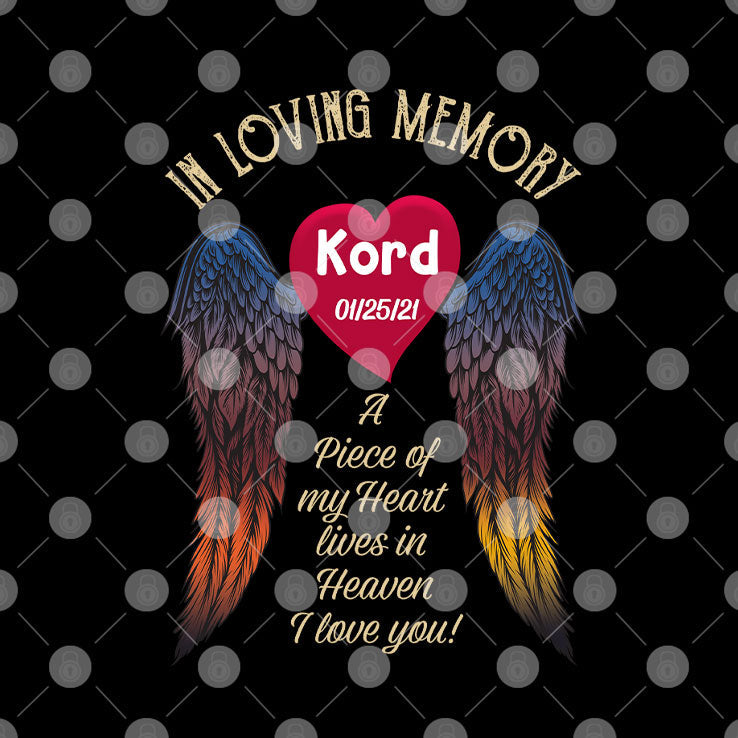 In Loving Memory A Piece Of My Heart Lives In Heaven Personalized Shirt Unisex