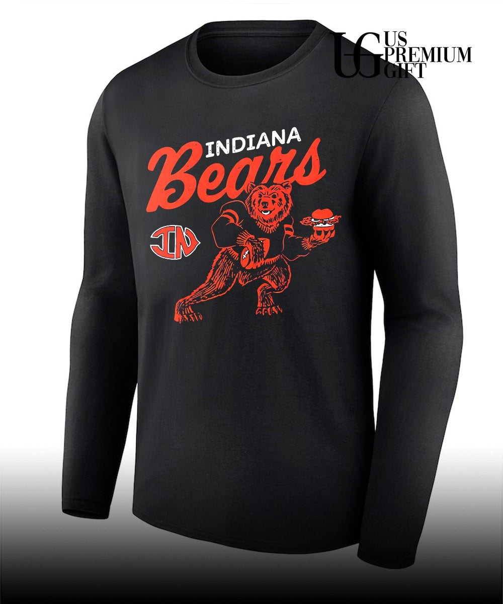Indiana Bears Football player mascot eating a Hamburger logo shirt Unisex