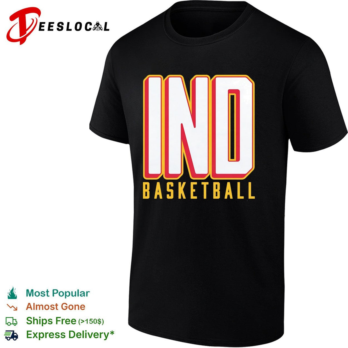Indiana basketball bold stacked letters shirt Unisex