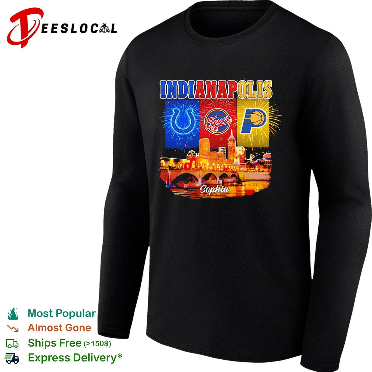 Indianapolis Colts Fever Pacers City Skyline Sophia shirt Unisex