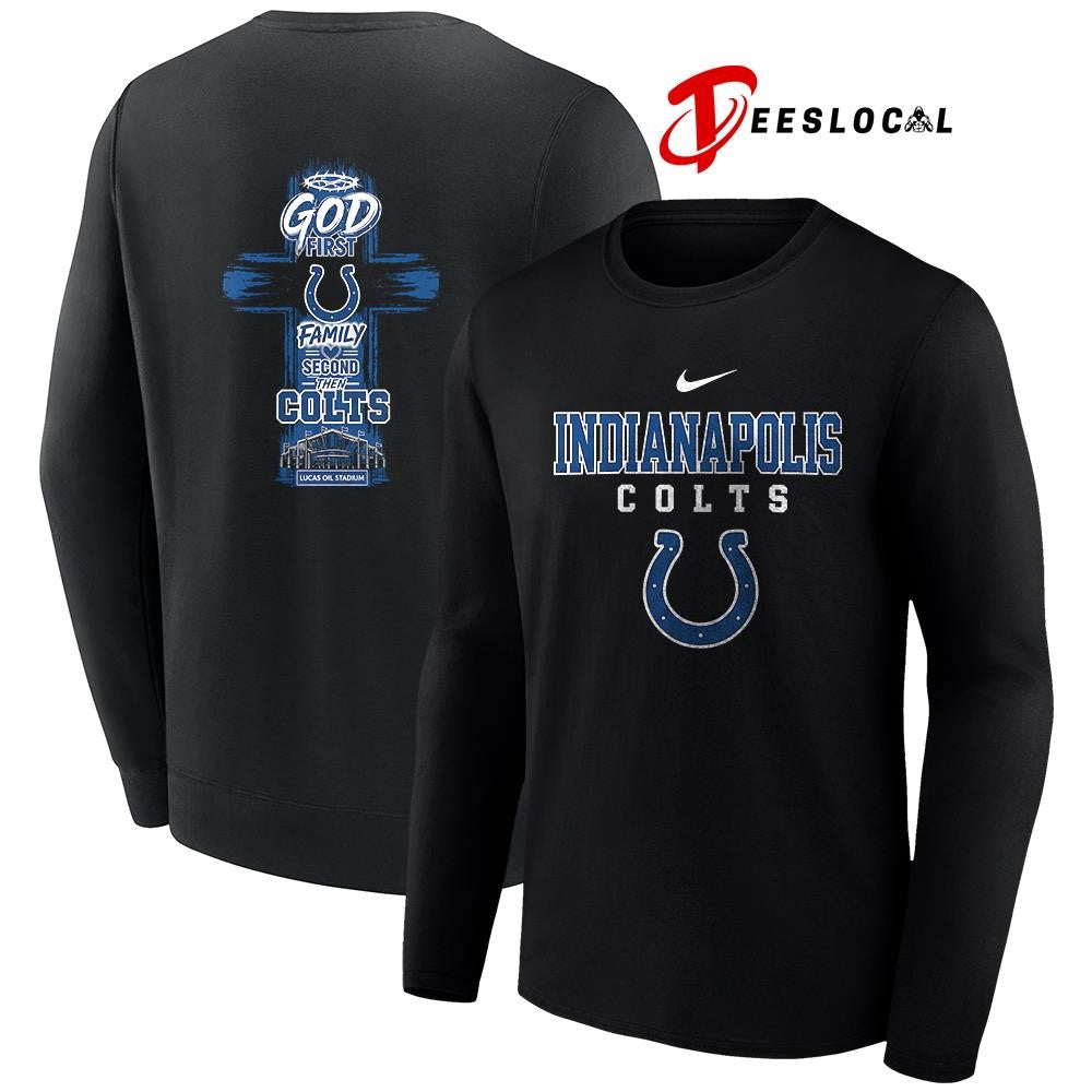 Indianapolis Colts God first family second cross shirt Unisex