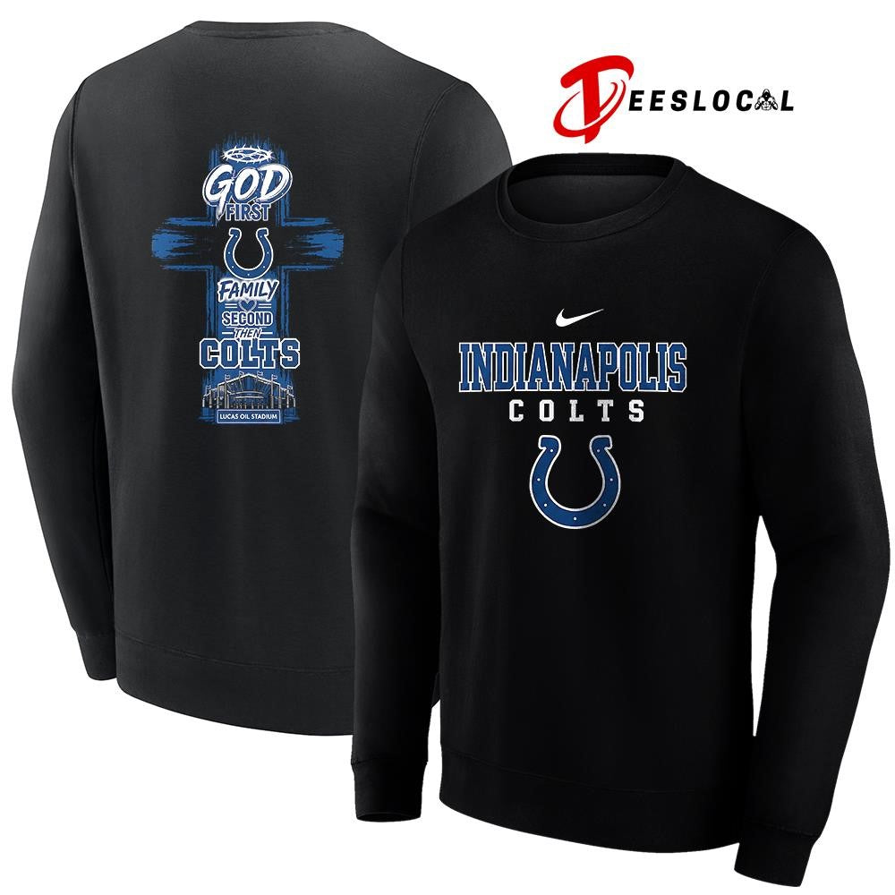 Indianapolis Colts God first family second cross shirt Unisex
