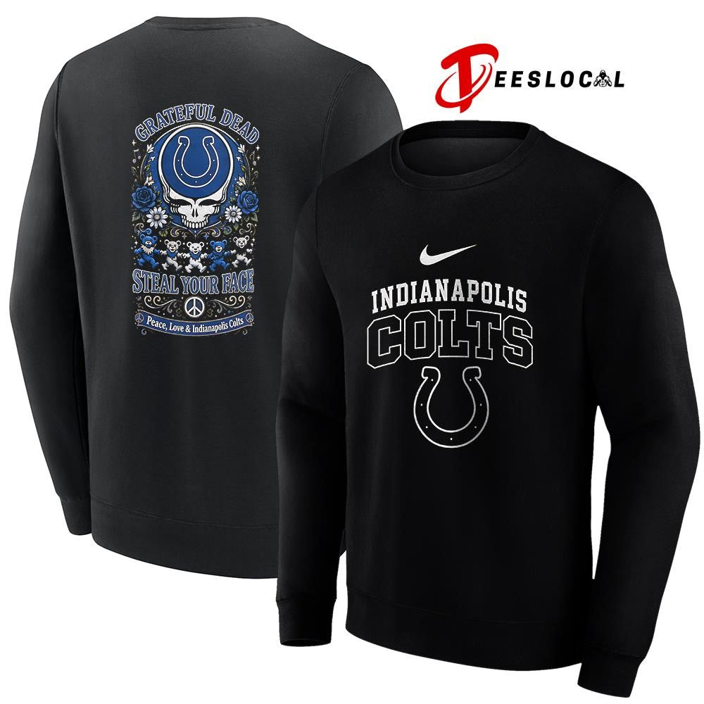 Indianapolis Colts x Grateful Dead steal your face peace love logo shirt Unisex