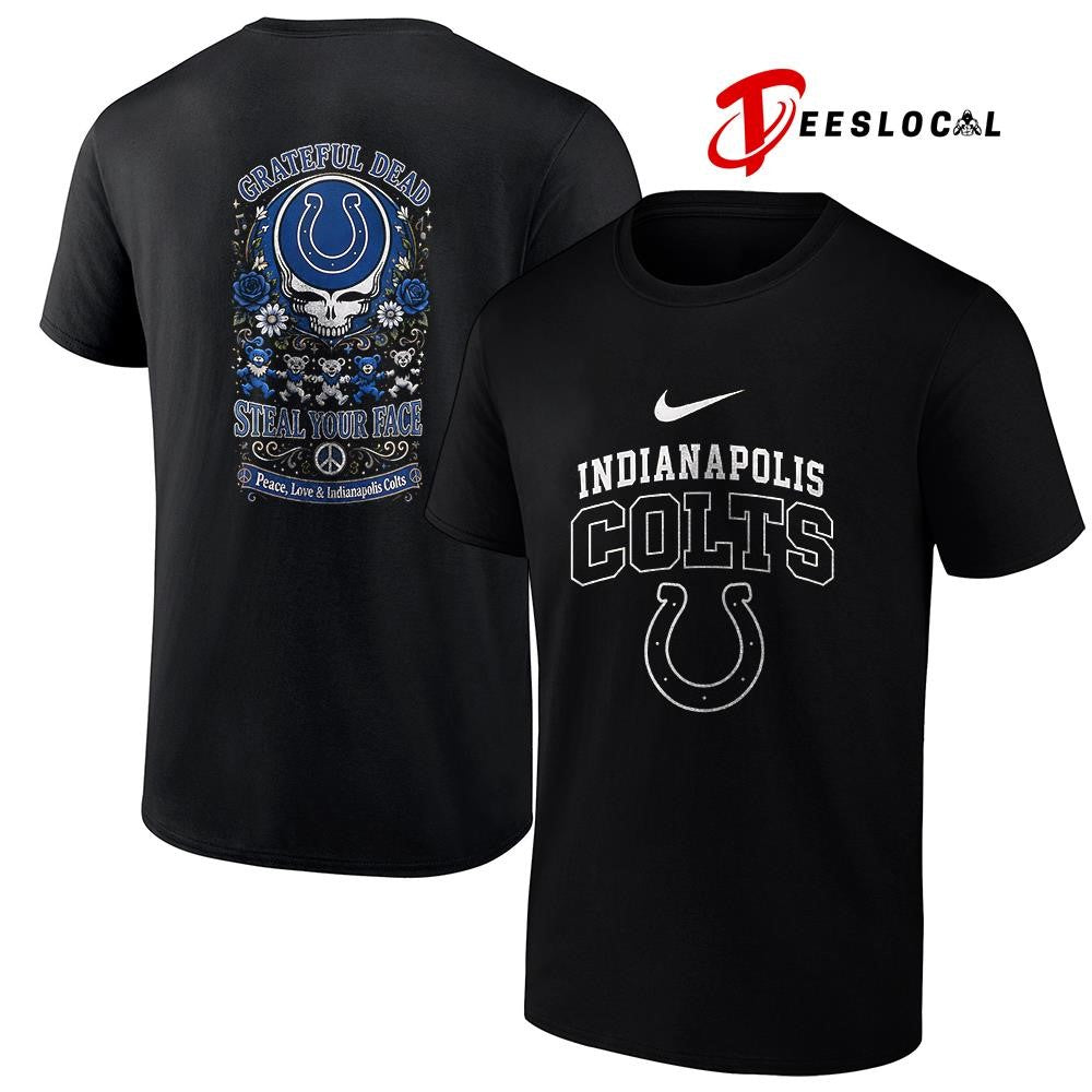 Indianapolis Colts x Grateful Dead steal your face peace love logo shirt Unisex