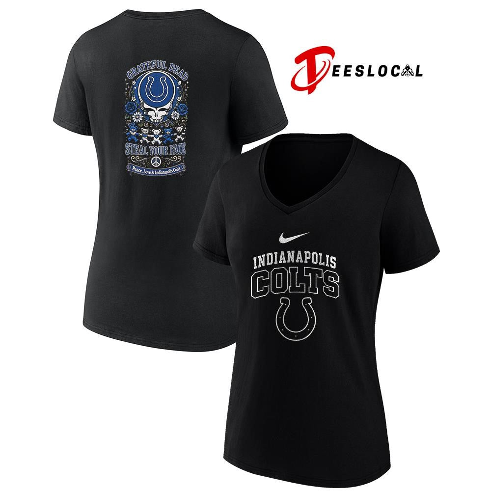 Indianapolis Colts x Grateful Dead steal your face peace love logo shirt Unisex