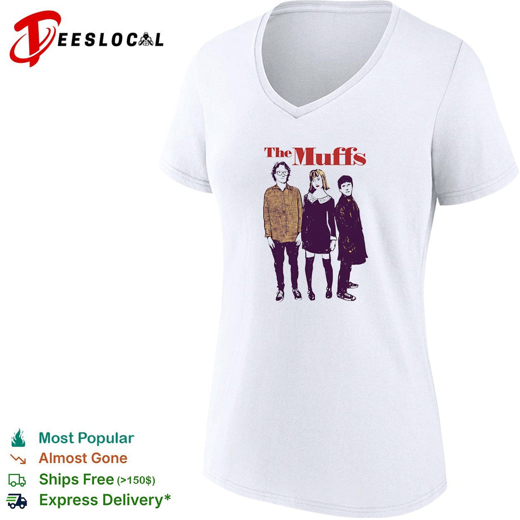 Indie rock trio illustrated character portrait vintage concert shirt Unisex