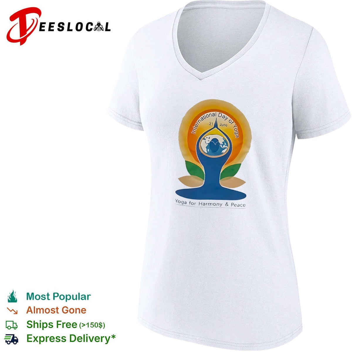 International Day of Yoga for harmony peace earth pose 21 June shirt Unisex