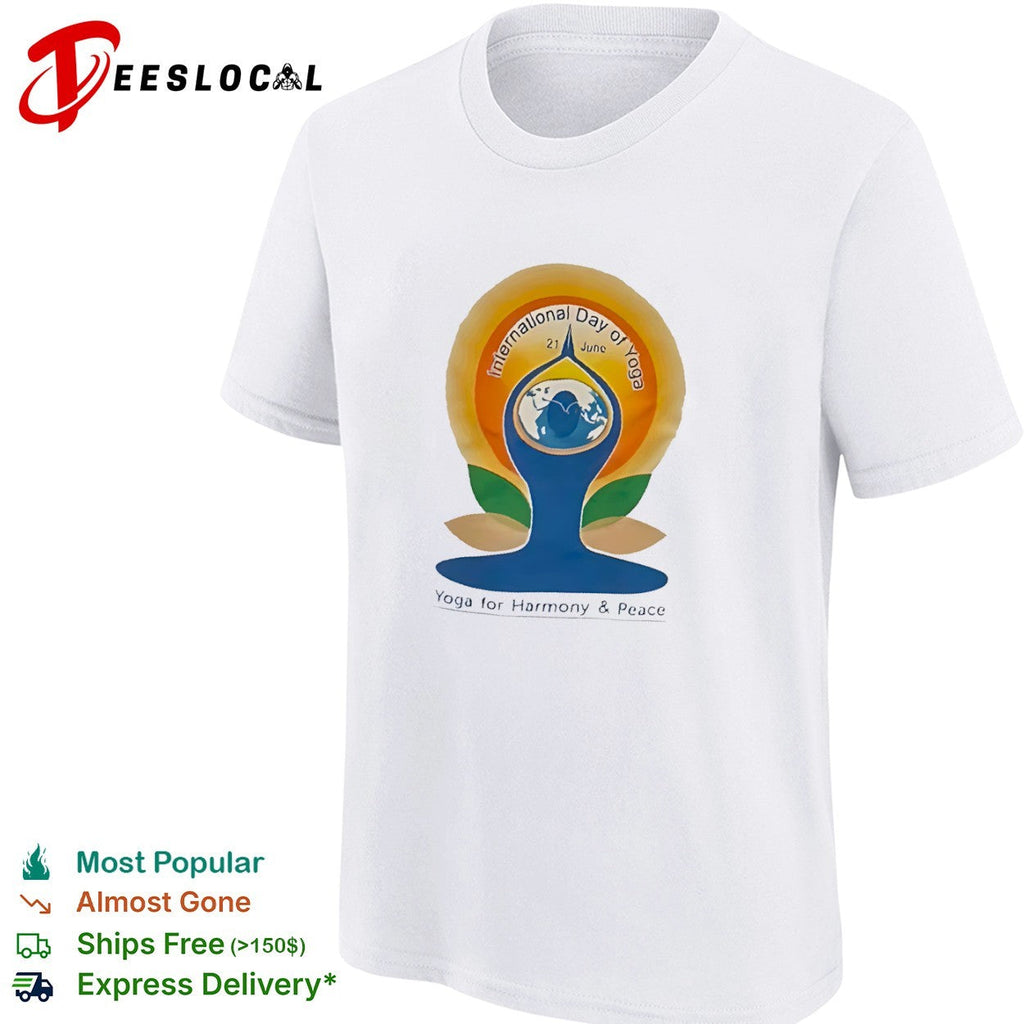 International Day of Yoga for harmony peace earth pose 21 June shirt Unisex