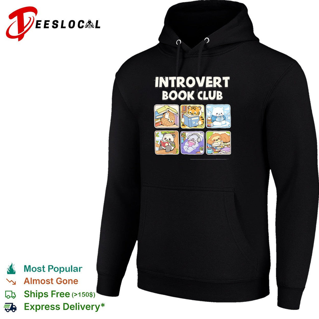 Introvert Book Club Pangolin Tiger Polar Bear Panda Koala Sloth cute animal shirt Unisex