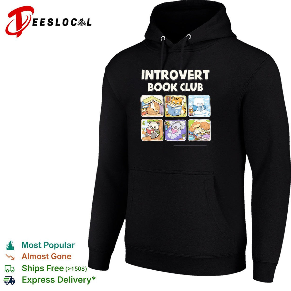 Introvert Book Club Pangolin Tiger Polar Bear Panda Koala Sloth cute animal shirt Unisex