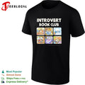 Introvert Book Club Pangolin Tiger Polar Bear Panda Koala Sloth cute animal shirt Unisex