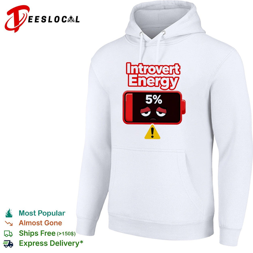 Introvert energy 5 percent low battery icon shirt Unisex