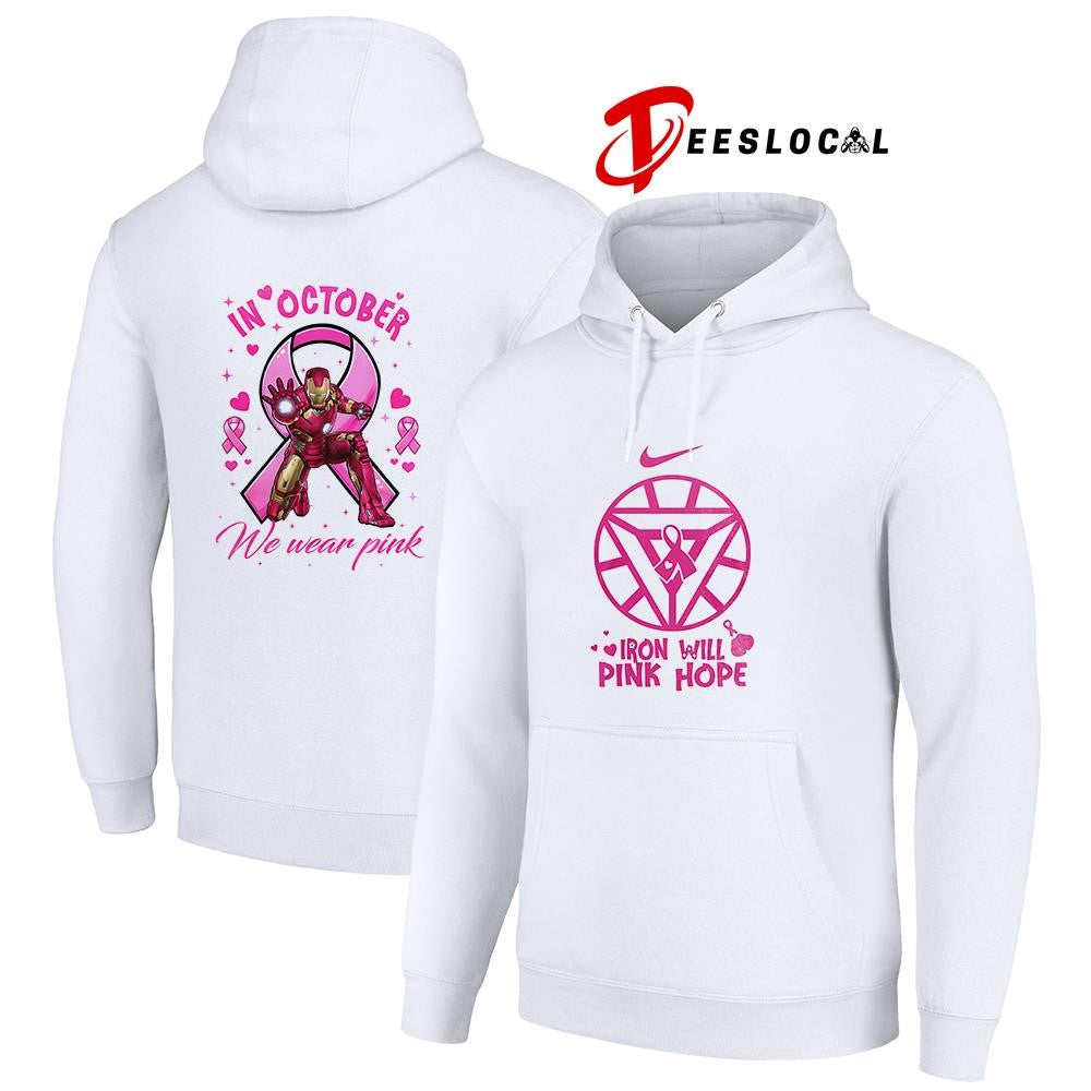 Iron Man will pink hope in october we wear pink logo shirt Unisex