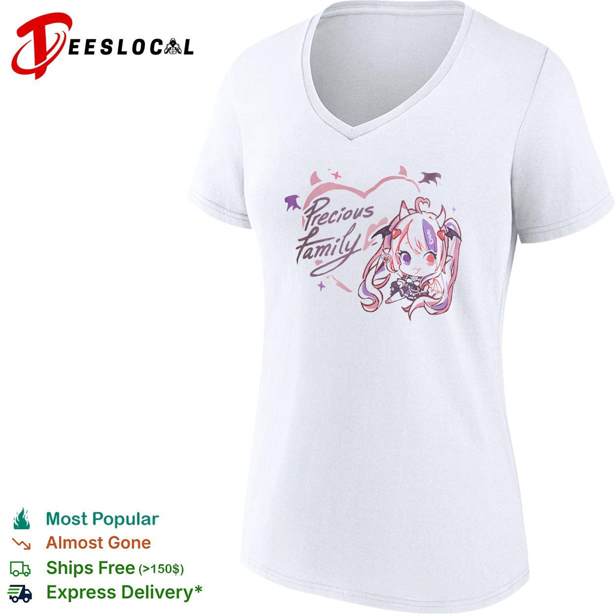Ironmouse Precious Family VTuber Anime Chibi Character Kawaii Demon shirt Unisex
