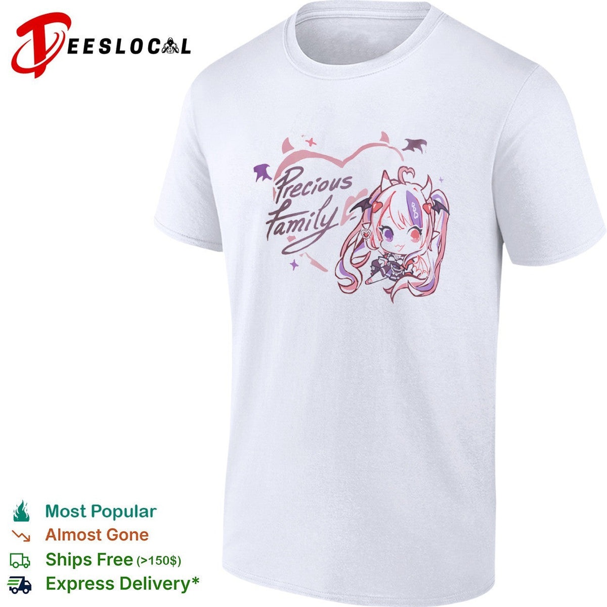 Ironmouse Precious Family VTuber Anime Chibi Character Kawaii Demon shirt Unisex