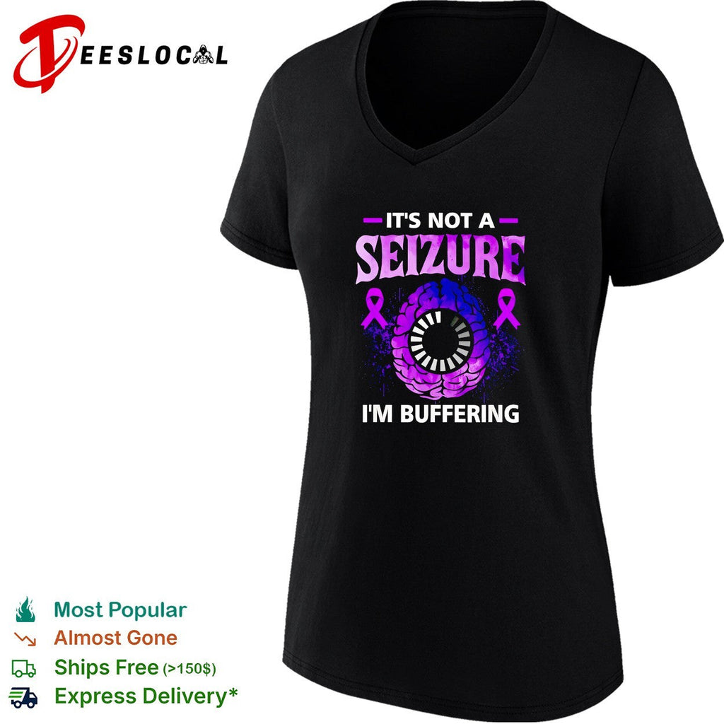It is not a seizure I am buffering brain awareness epilepsy ribbon shirt Unisex