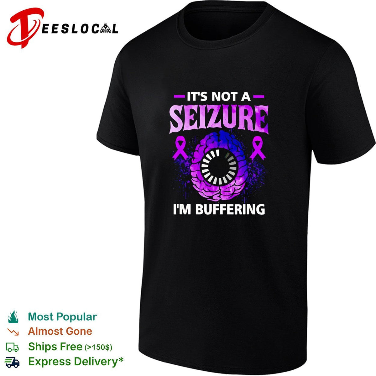 It is not a seizure I am buffering brain awareness epilepsy ribbon shirt Unisex