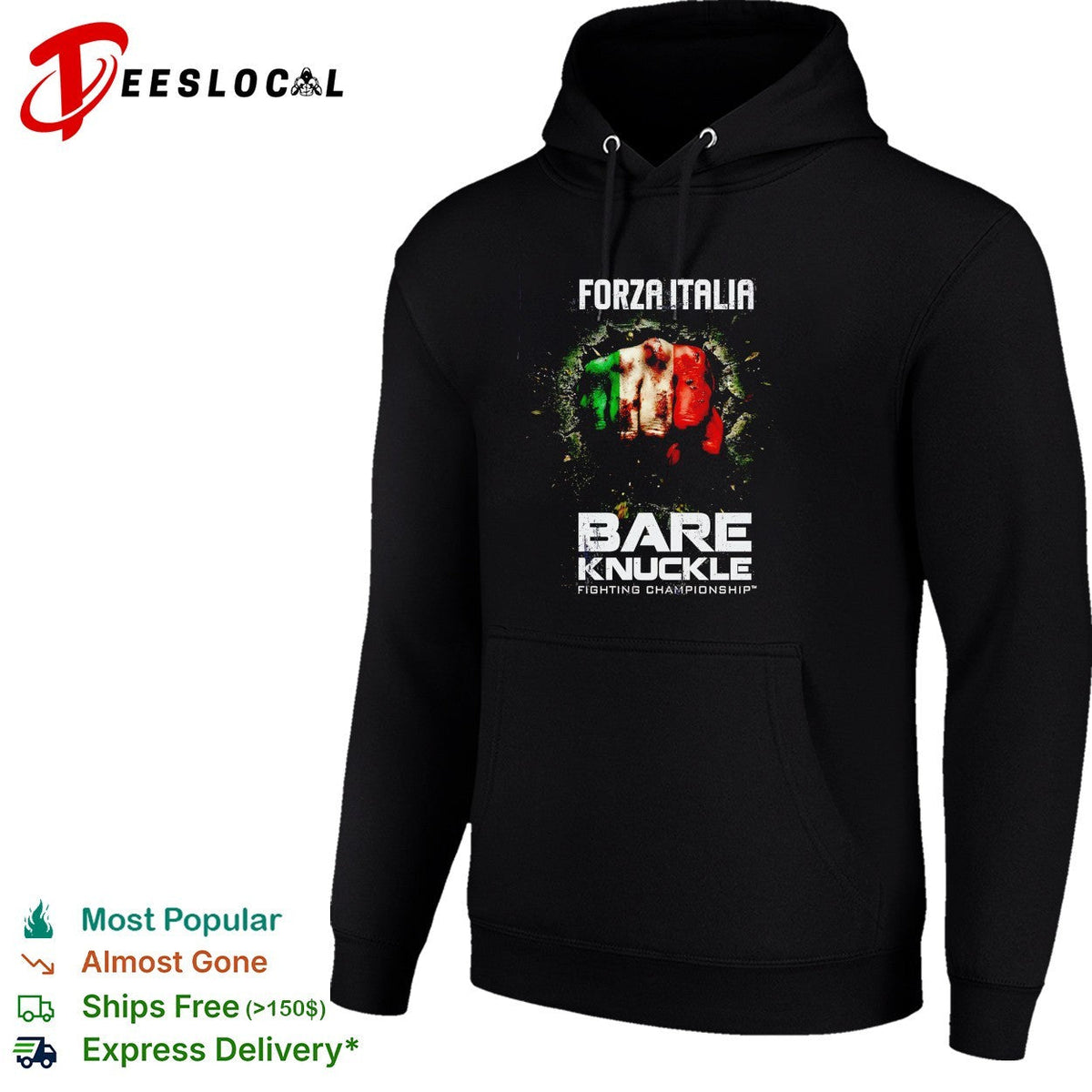 Italy fist flag bare knuckle fighting championship shirt Unisex